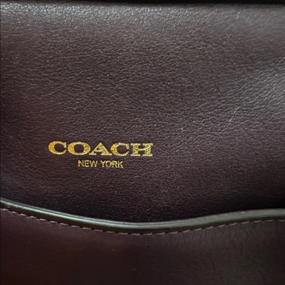 Coach Dark Purple Satchel with Gold Studs - Picture 2 of 13